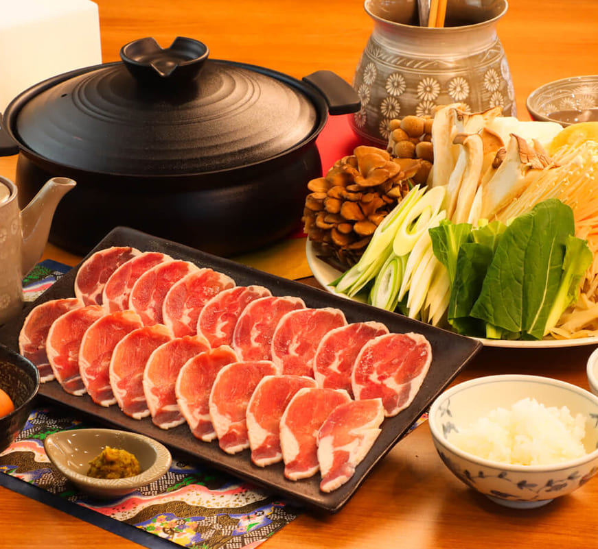 ごろごろキノコの鴨鍋